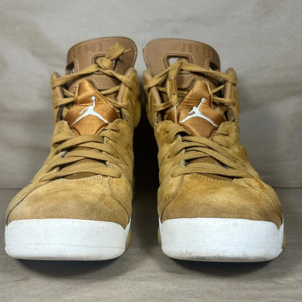 Jordan 6 Retro Wheat Men 9 Golden Harvest Suede High Top 384664-705